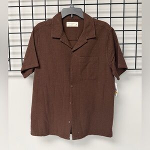 Aeropostale Men's Casual Brown Button Down Shirt